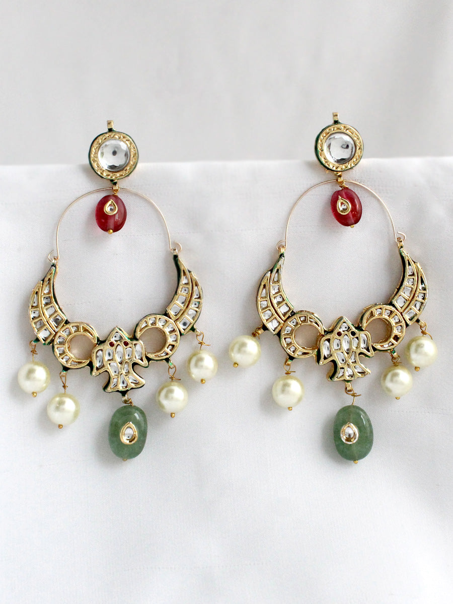 Pargati Kundan Hoop Earrings