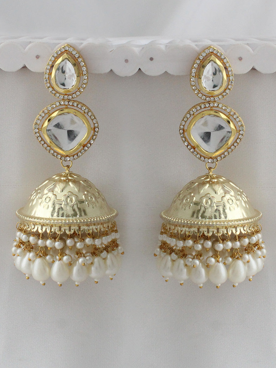 Aarushi Jhumki / Jhumka Earrings-Gold