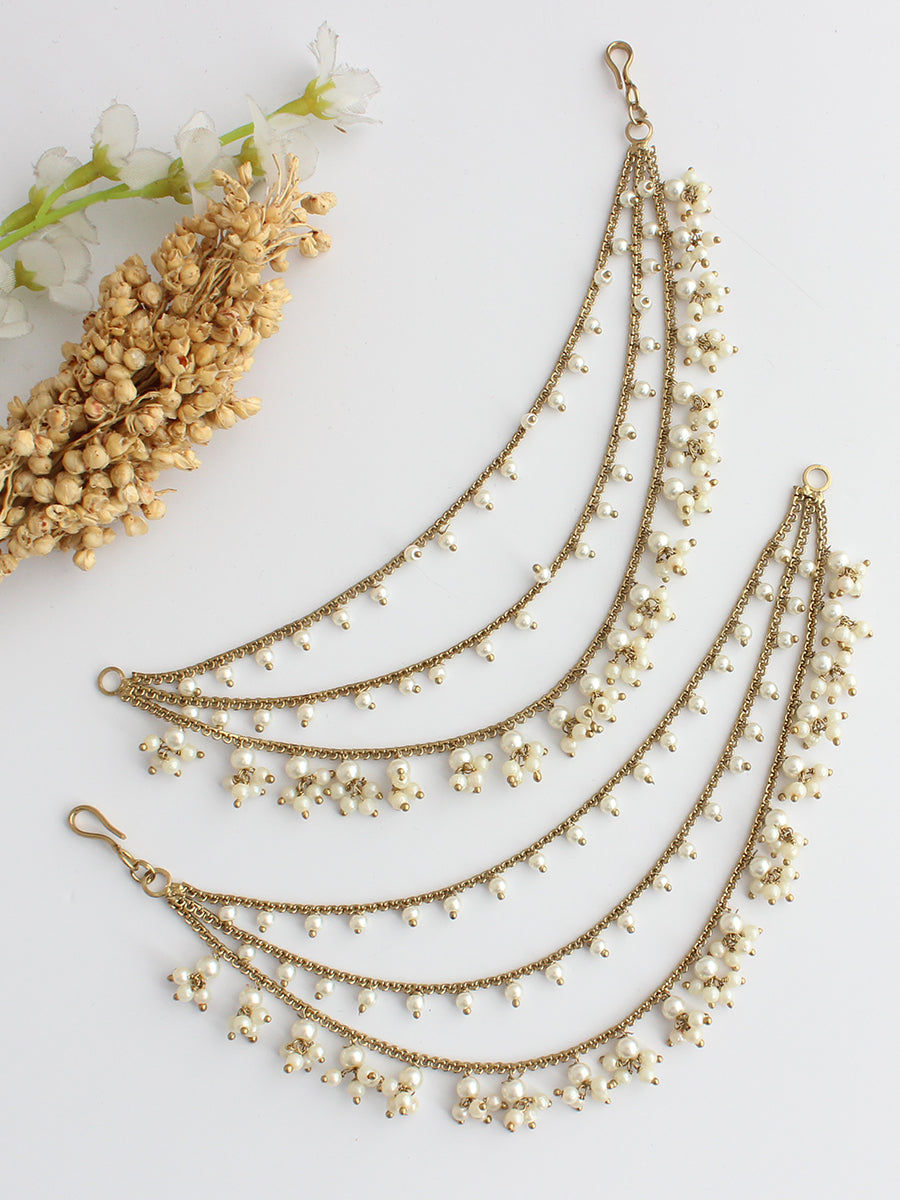 Minisha Ear Chain / Kaanchain-Pearl