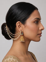 Aditri Ear Chain / Kaanchain -Pink / Green