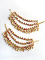 Vithya Ear Chain / Kaanchain-Pink / Green
