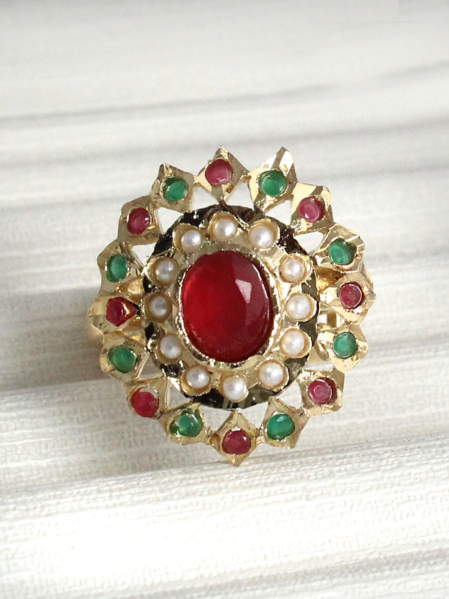 Saima Ring-Maroon