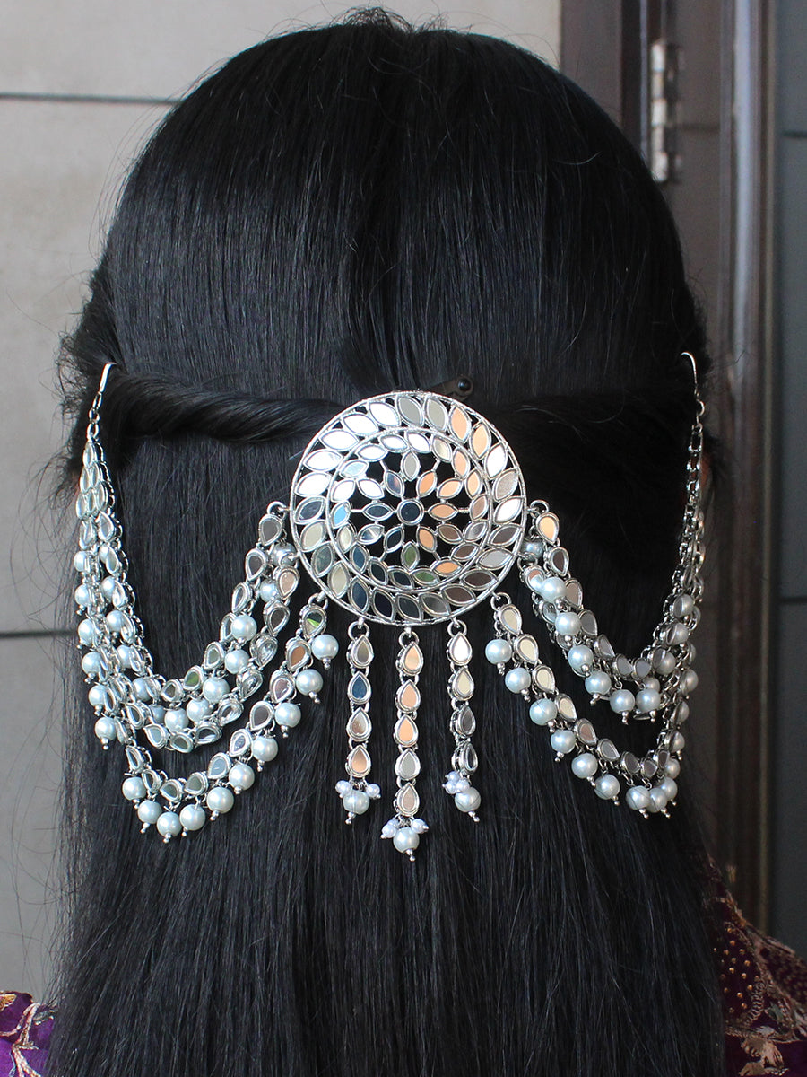 Rasika Mirror Hair Bun Pin Bollywood Style hair accessories for Weddings