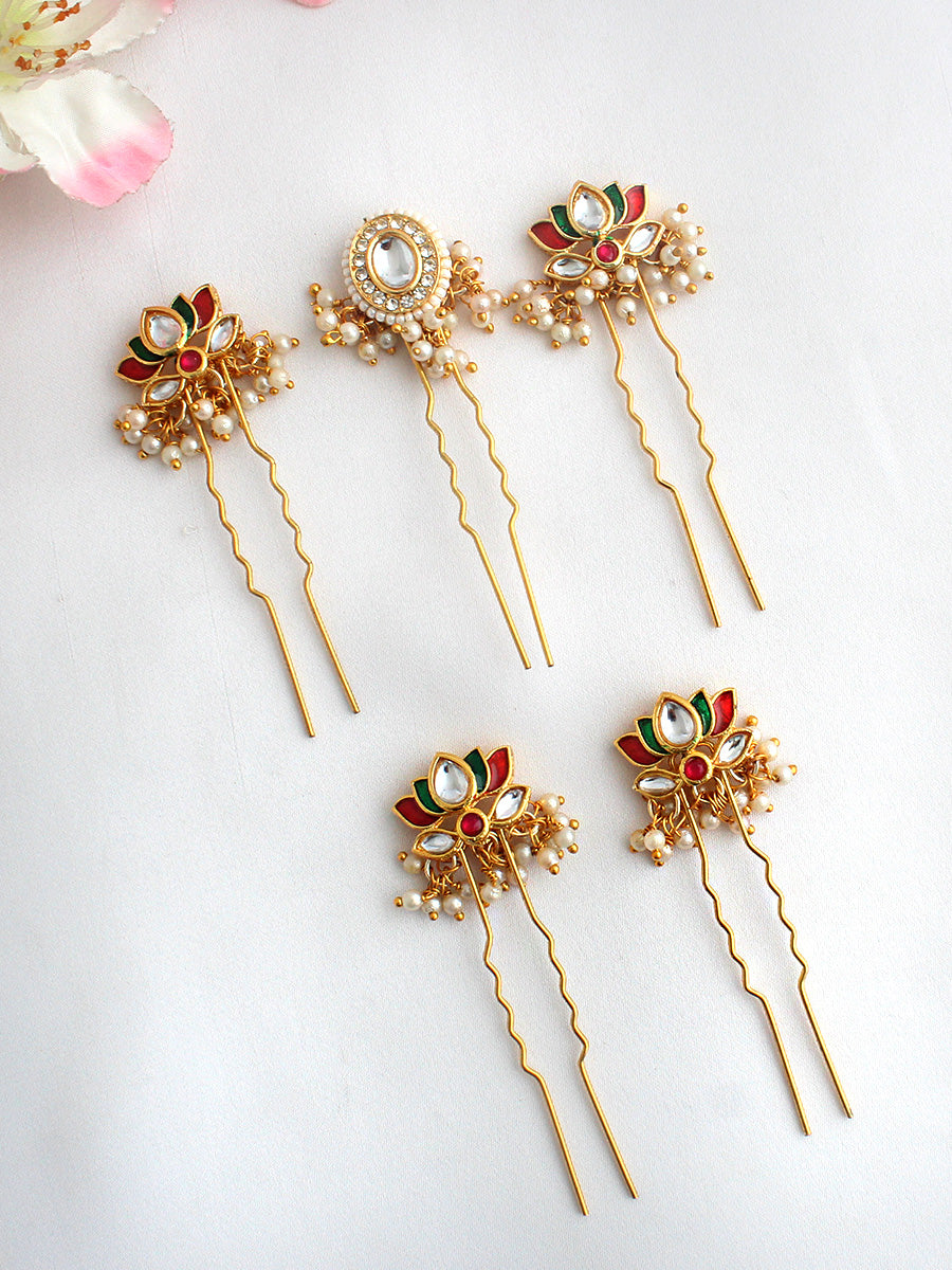 Sheel Bun & Braid Hair Accessory-Maroon / Green