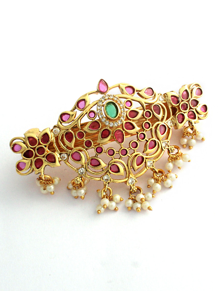 Nandita Barrette Hair Clip-Pink / Green