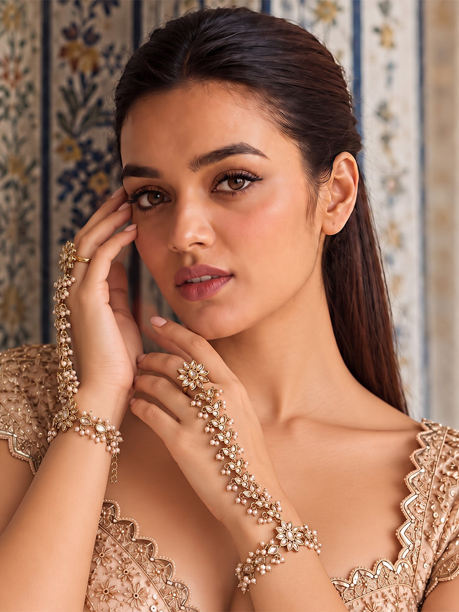 Poorva Hand Harness/Bracelet - Gold