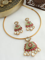 Vamika Hasli Necklace Set-Mint Green