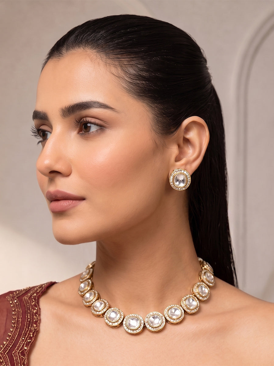 Ekisha Choker Necklace Set-White