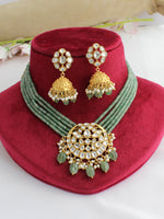 Yamika Choker Necklace Set-Mint Green