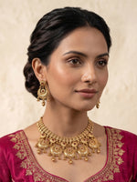 Radhika Bib Necklace Set-Hot Pink