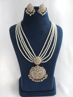 Riyaaz Jadau Long Necklace Set-Gold