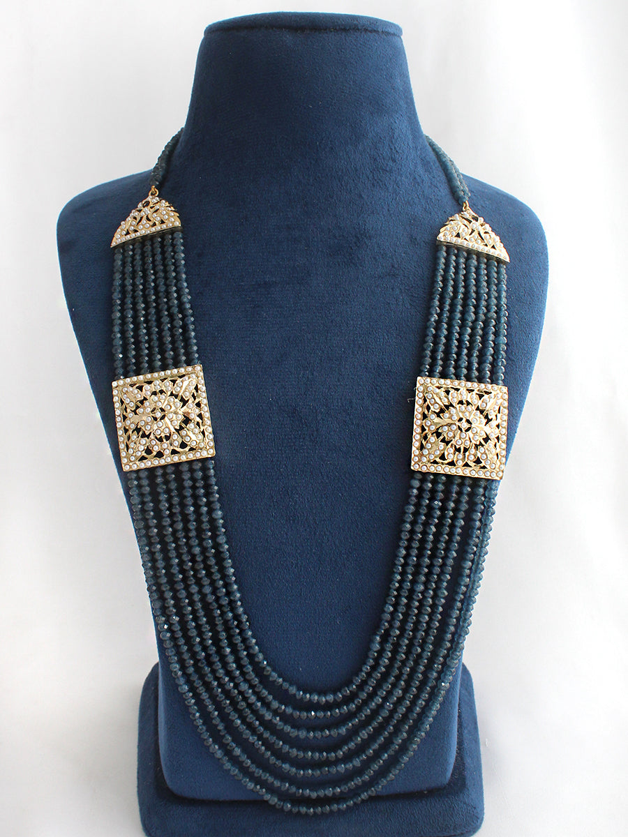 Saima Layered Necklace-Navy Blue