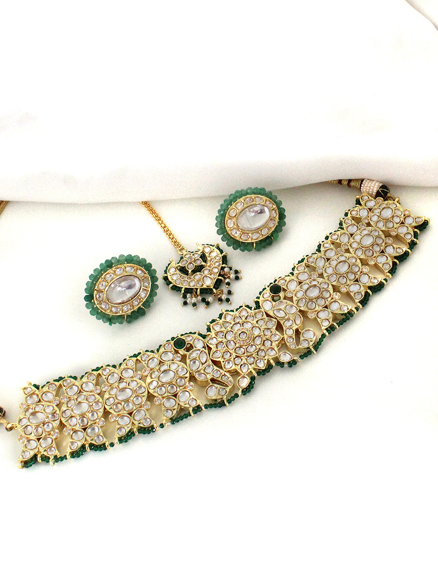 Mihira Choker necklace Set-Green