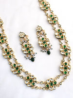 Nirvika Long Necklace Set-Green