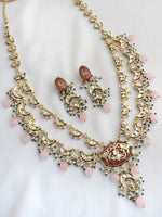 Ditya Layered Necklace Set-Pastel Pink
