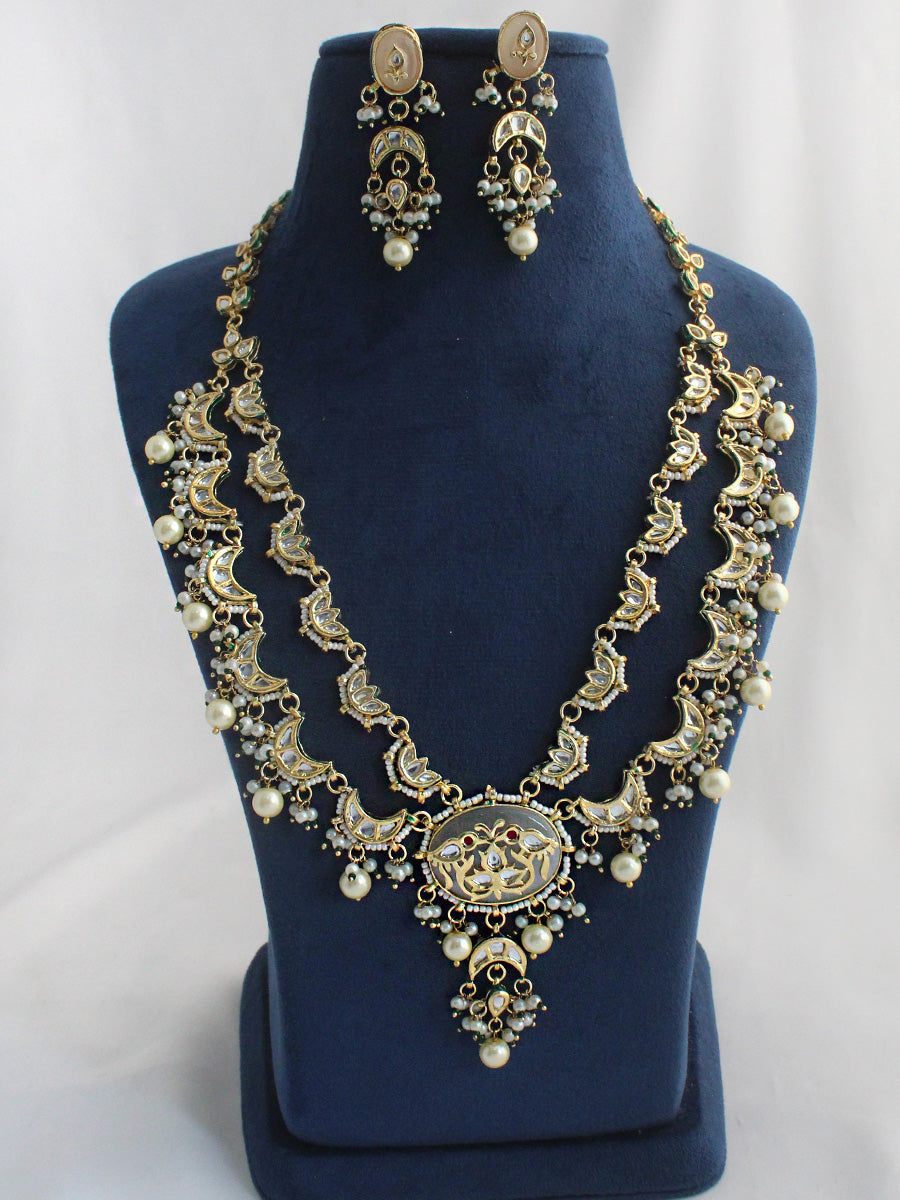 Ditya Layered Necklace Set-Ivory