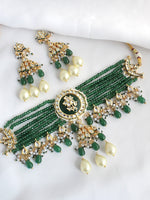 Uditi Choker Necklace Set-Green