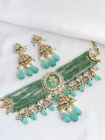Uditi Choker Necklace Set-Mint Green