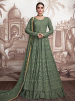 Mahira Suit=Olive Green