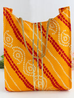 Bandhej / bandhani Print Bag / Wedding Favors-Yellow